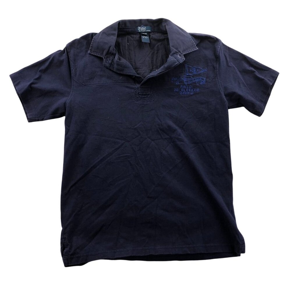 Polo Ralph Lauren Mens Polo Shirt Large Short Sleeve Navy Blue Nautical Casual